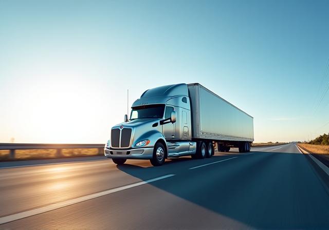 Heavy cargo truck on highway